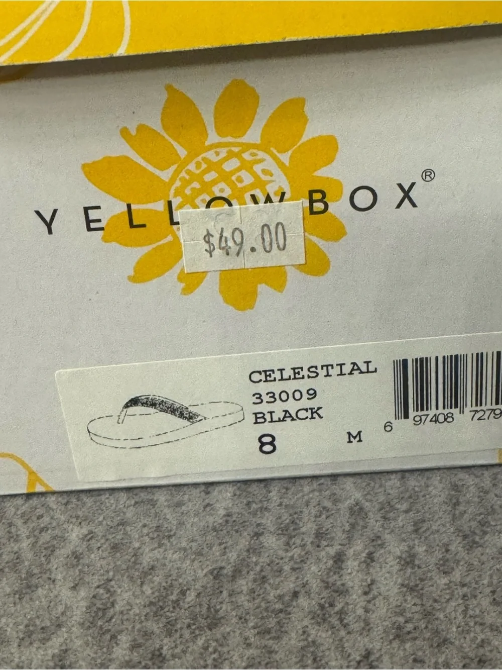 Yellow Box Black Beaded Wedge Flip Flops - Women's NEW - Picture 4 of 4